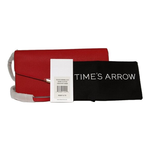 Demi Clutch Chinatown Cherry Leather Handbag Time's Arrow NWT - Picture 5 of 7